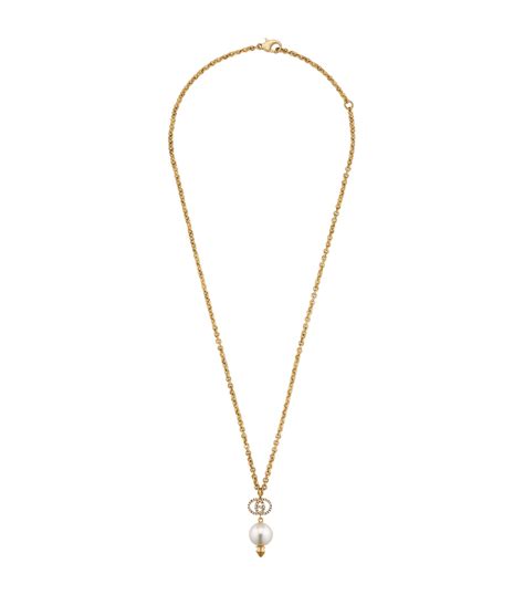 gucci interlocking g necklace with pearl